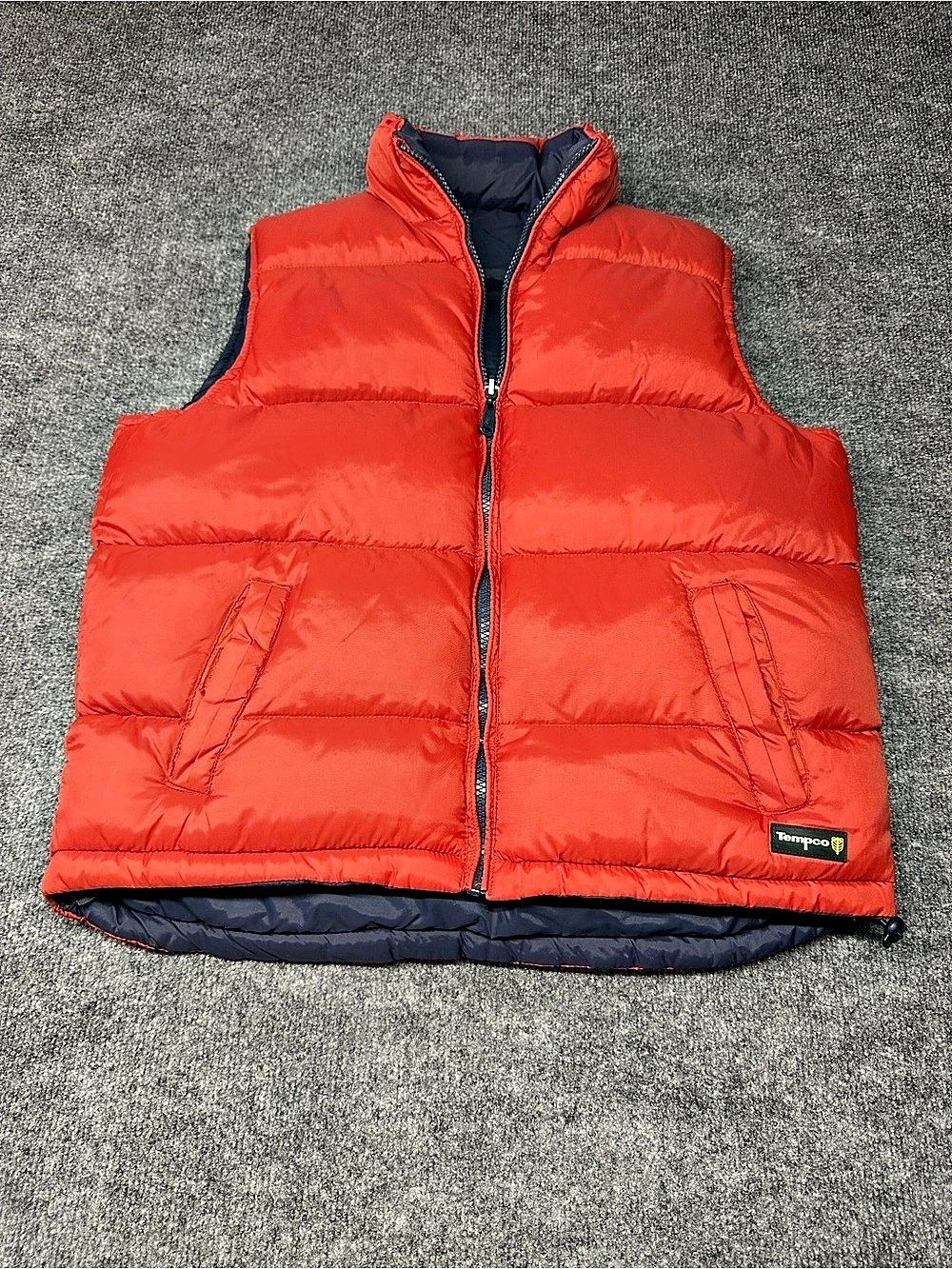 Vintage 90s Tempco Reversible Puffer Vest Red & Blue Size 16 youth Men XS/S